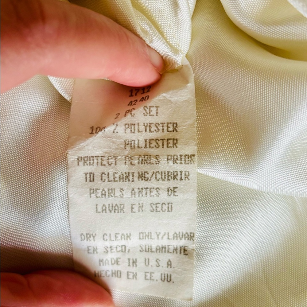 Vintage Cachet Sz 12 Warm White Blazer with Lace Detail, Lattice Back - Picture 13 of 14